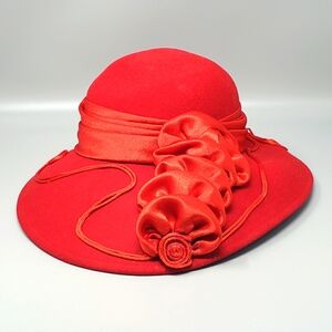Vintage Miss Bierner Red Wool Hat